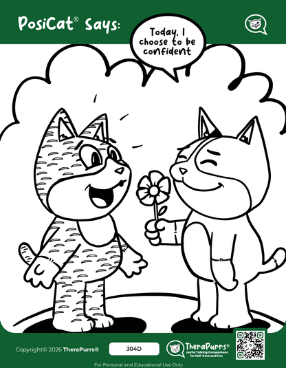 PosiCat's Printables - Activities Booklet 304: Today, I choose to be confident