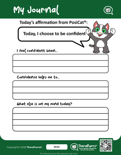 PosiCat's Printables - Activities Booklet 304: Today, I choose to be confident