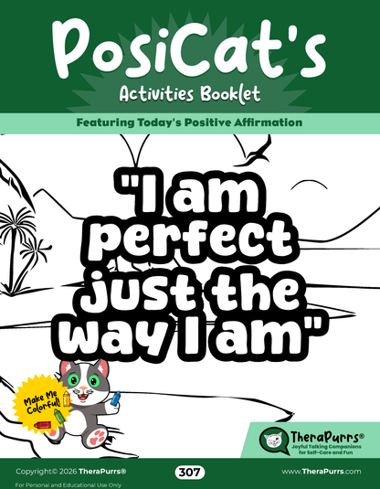 PosiCat's Printables - Activities Booklet 307: I am perfect just the way I am