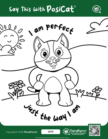 PosiCat's Printables - Activities Booklet 307: I am perfect just the way I am