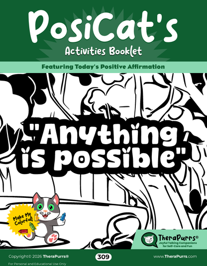 PosiCat's Printables - Activities Booklet 309: Anything is possible
