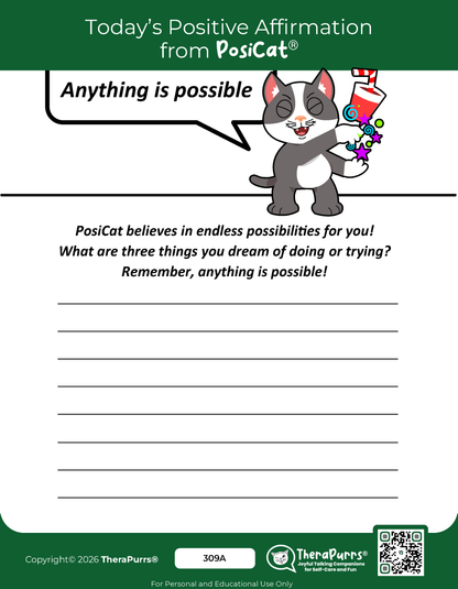 PosiCat's Printables - Activities Booklet 309: Anything is possible