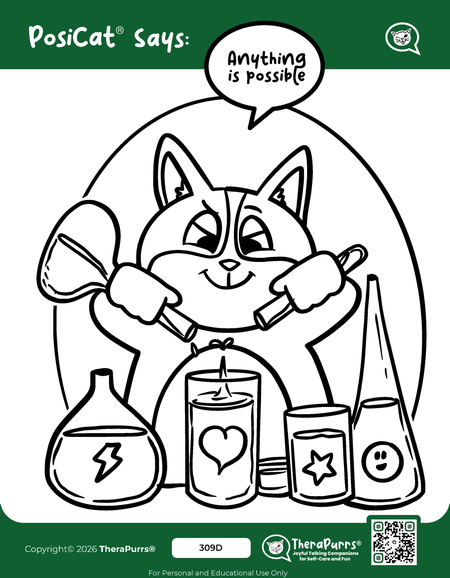 PosiCat's Printables - Activities Booklet 309: Anything is possible