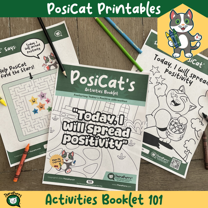 PosiCat's Printables - Activities Booklet 101: Today, I will spread positivity