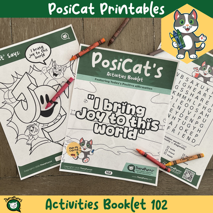PosiCat's Printables - Activities Booklet 102:  I bring joy to this world