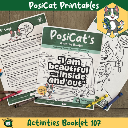 PosiCat's Printables - Activities Booklet 107: I am beautiful – Inside and out