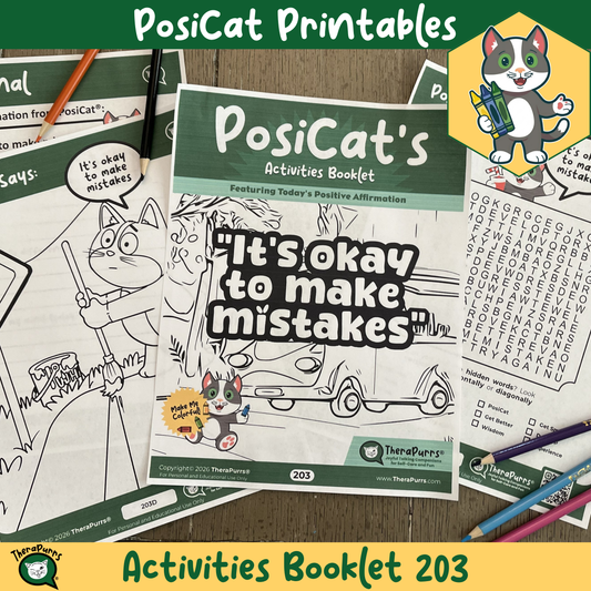 PosiCat's Printables - Activities Booklet 203: It's okay to make mistakes