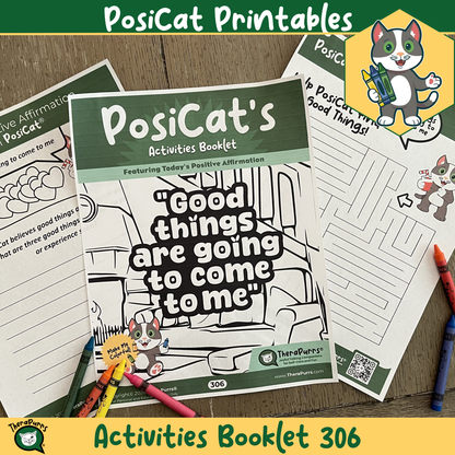PosiCat's Printables - Activities Booklet 306: Good things are going to come to me