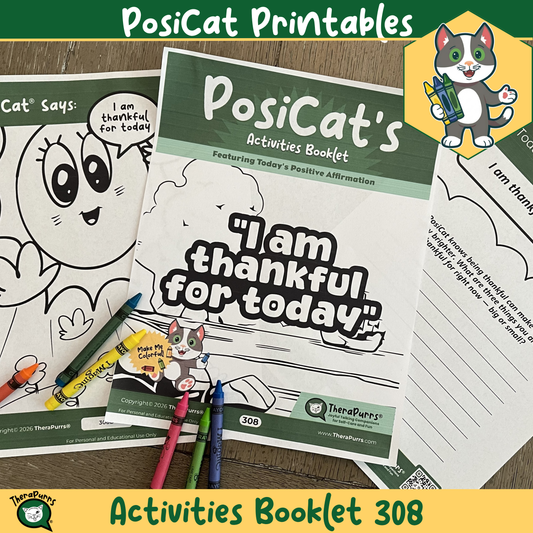 PosiCat's Printables - Activities Booklet 308: I am thankful for today