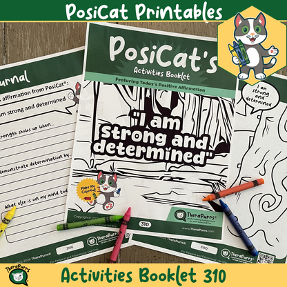 PosiCat's Printables - Activities Booklet 310: I am strong and determined