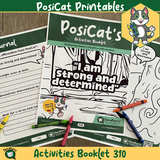 PosiCat's Printables - Activities Booklet 310: I am strong and determined