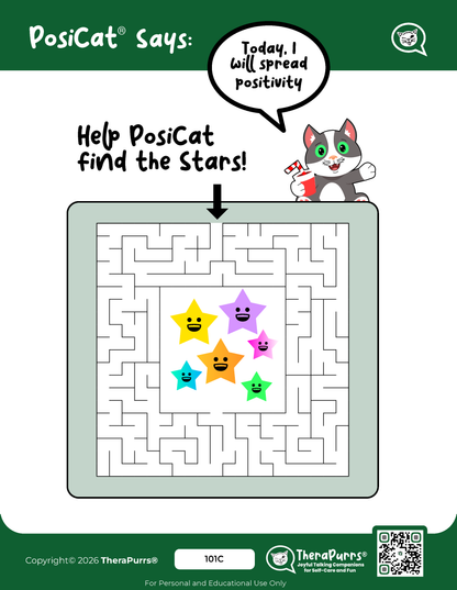 PosiCat's Printables - Activities Booklet 101: Today, I will spread positivity