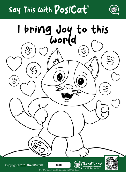 PosiCat's Printables - Activities Booklet 102:  I bring joy to this world