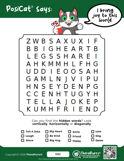 PosiCat's Printables - Activities Booklet 102:  I bring joy to this world