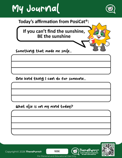 PosiCat's Printables - Activities Booklet 103:  If you can’t find the sunshine BE the sunshine