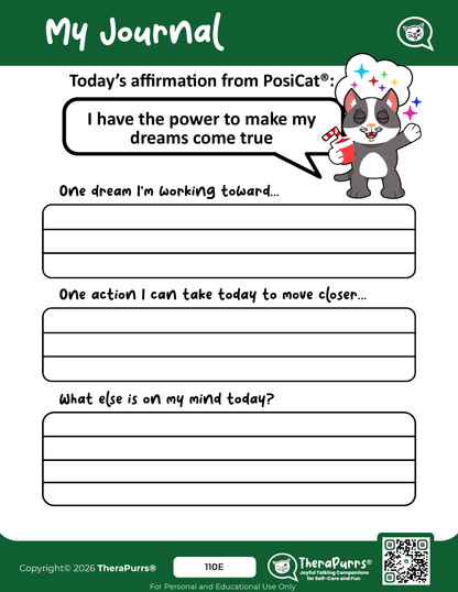 PosiCat's Printables - Activities Booklet 110: I have the power to make my dreams come true