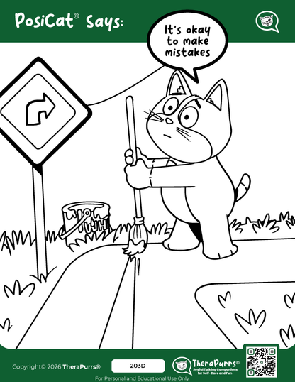 PosiCat's Printables - Activities Booklet 203: It's okay to make mistakes