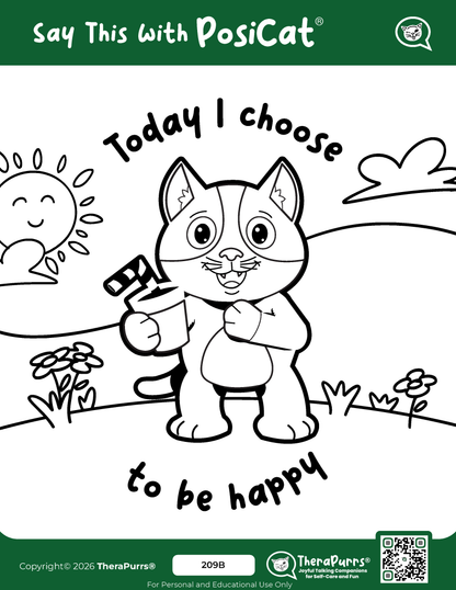 PosiCat's Printables - Activities Booklet 209: Today, I choose to be happy