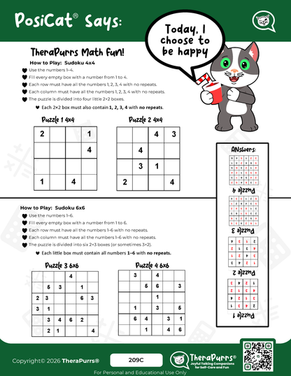 PosiCat's Printables - Activities Booklet 209: Today, I choose to be happy