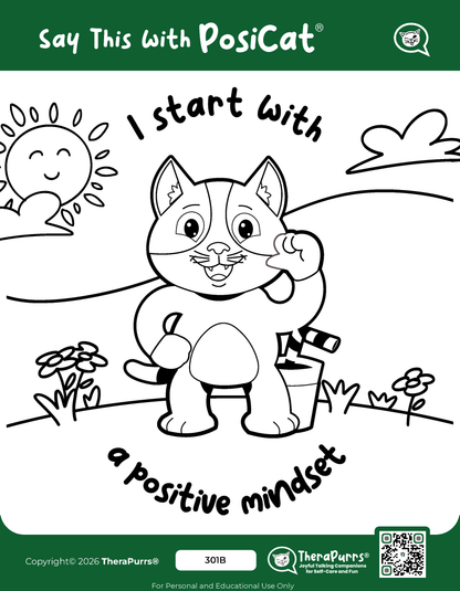 PosiCat's Printables - Activities Booklet 301: I start with a positive mindset