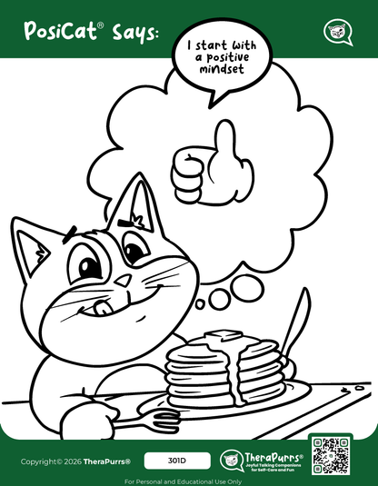 PosiCat's Printables - Activities Booklet 301: I start with a positive mindset