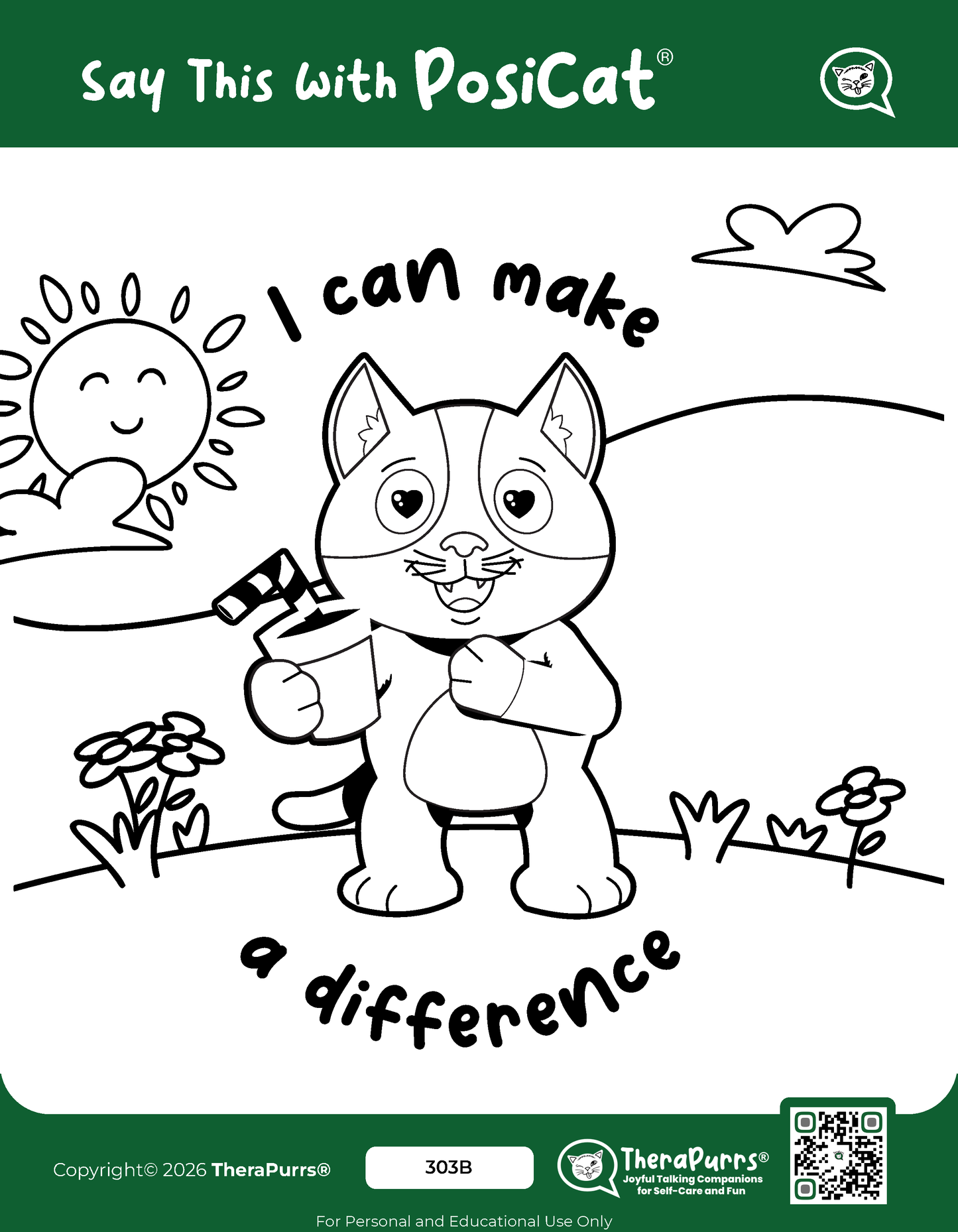 PosiCat's Printables - Activities Booklet 303: I can make a difference