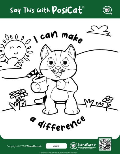 PosiCat's Printables - Activities Booklet 303: I can make a difference