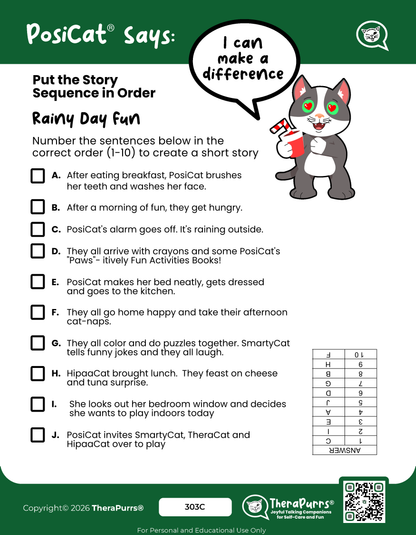 PosiCat's Printables - Activities Booklet 303: I can make a difference
