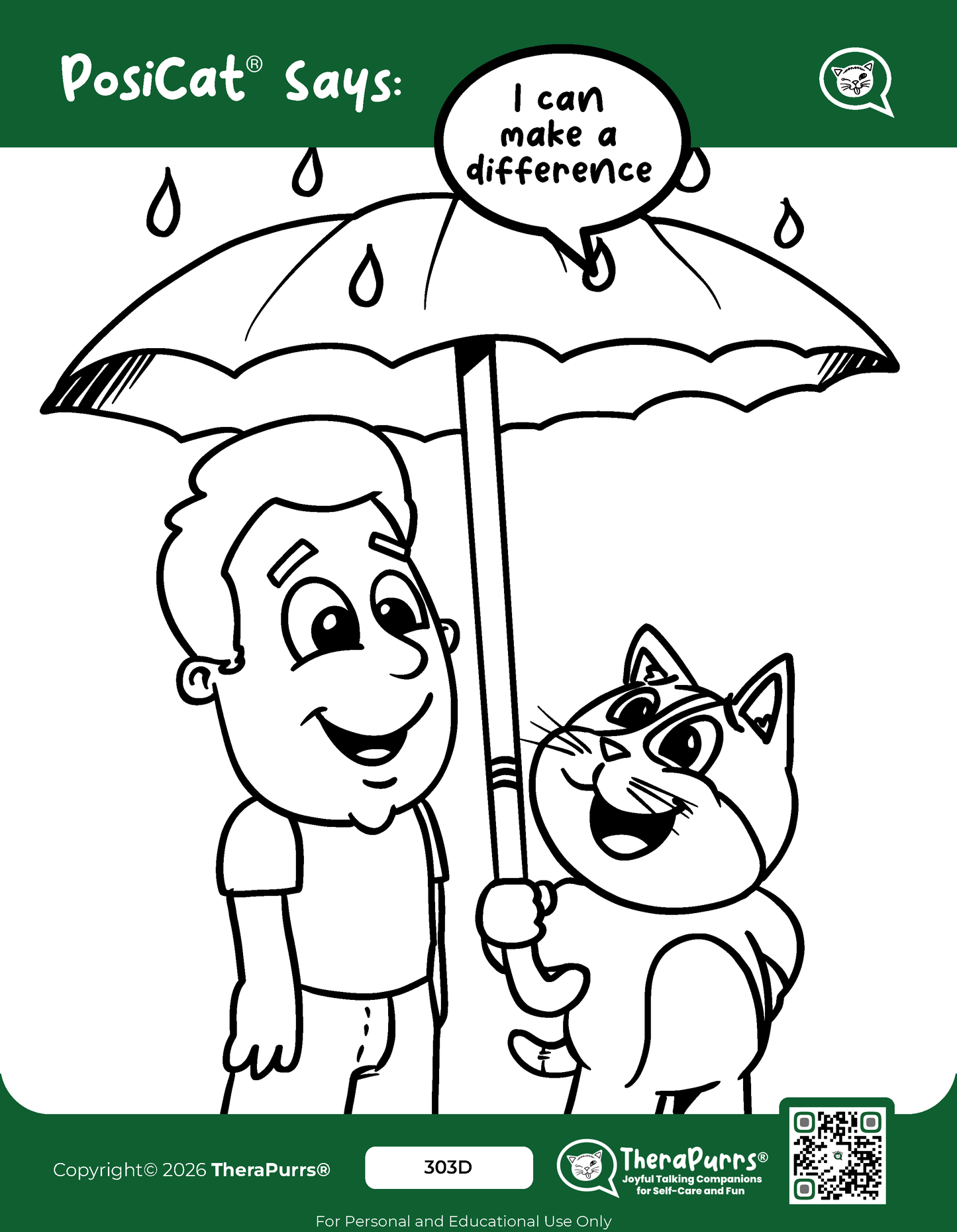 PosiCat's Printables - Activities Booklet 303: I can make a difference
