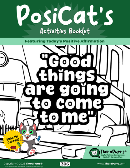PosiCat's Printables - Activities Booklet 306: Good things are going to come to me