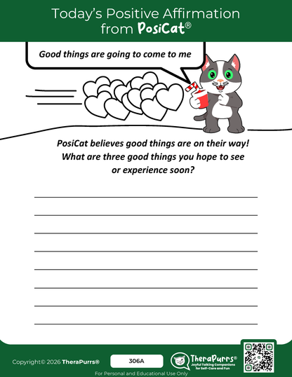 PosiCat's Printables - Activities Booklet 306: Good things are going to come to me