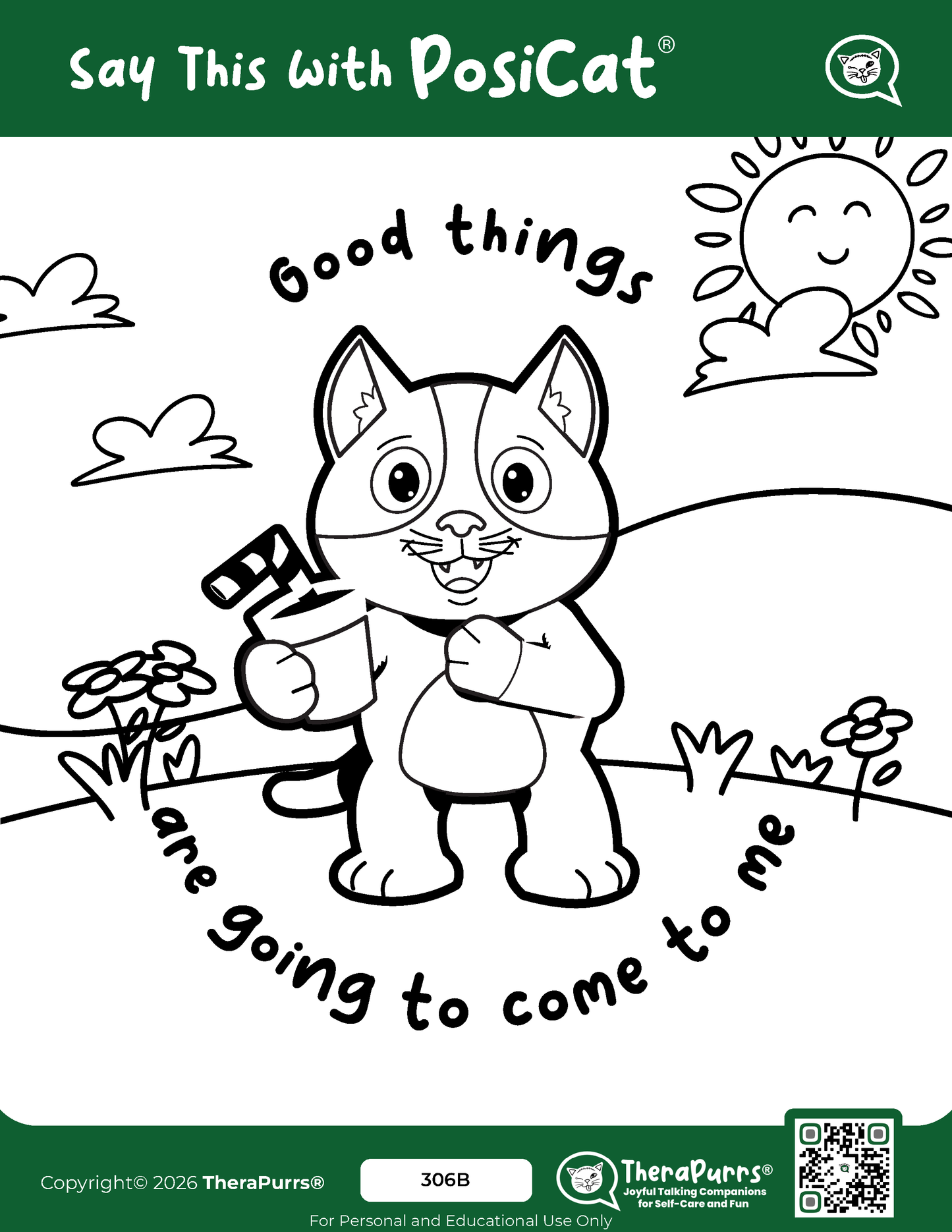 PosiCat's Printables - Activities Booklet 306: Good things are going to come to me