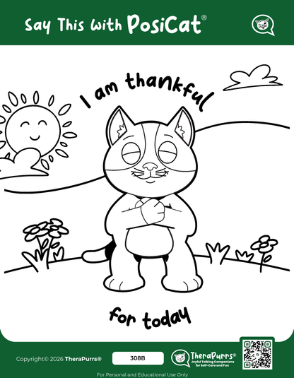PosiCat's Printables - Activities Booklet 308: I am thankful for today