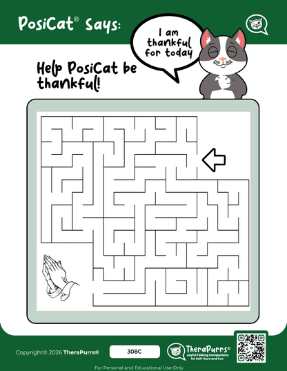 PosiCat's Printables - Activities Booklet 308: I am thankful for today