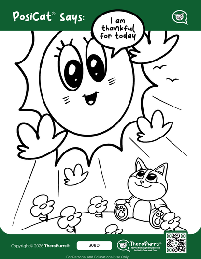 PosiCat's Printables - Activities Booklet 308: I am thankful for today