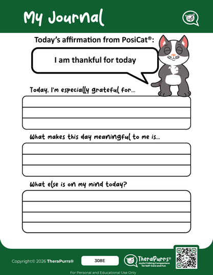 PosiCat's Printables - Activities Booklet 308: I am thankful for today