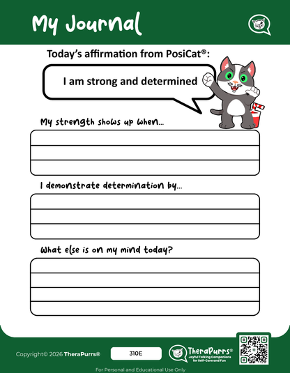 PosiCat's Printables - Activities Booklet 310: I am strong and determined
