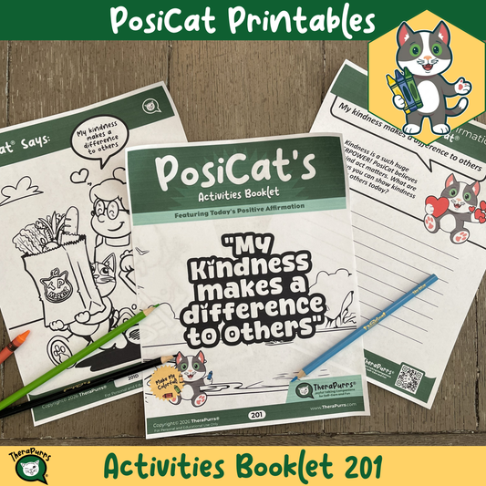 PosiCat's Printables - Activities Booklet 201: My kindness makes a difference to others