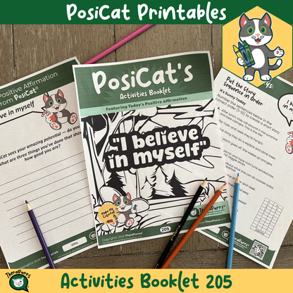 PosiCat's Printables - Activities Booklet 205: I believe in myself