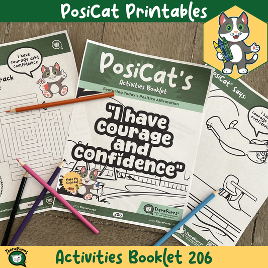 PosiCat's Printables - Activities Booklet 206: I have courage and confidence