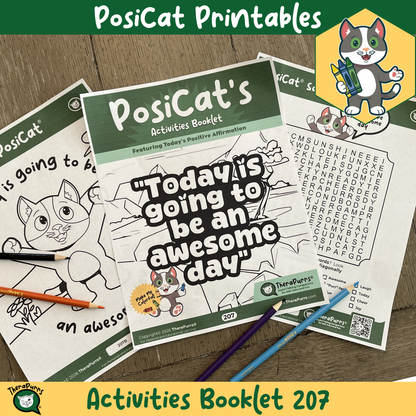 PosiCat's Printables - Activities Booklet 207: Today is going to be an awesome day