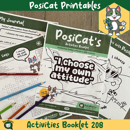 PosiCat's Printables - Activities Booklet 208: I choose my own attitude