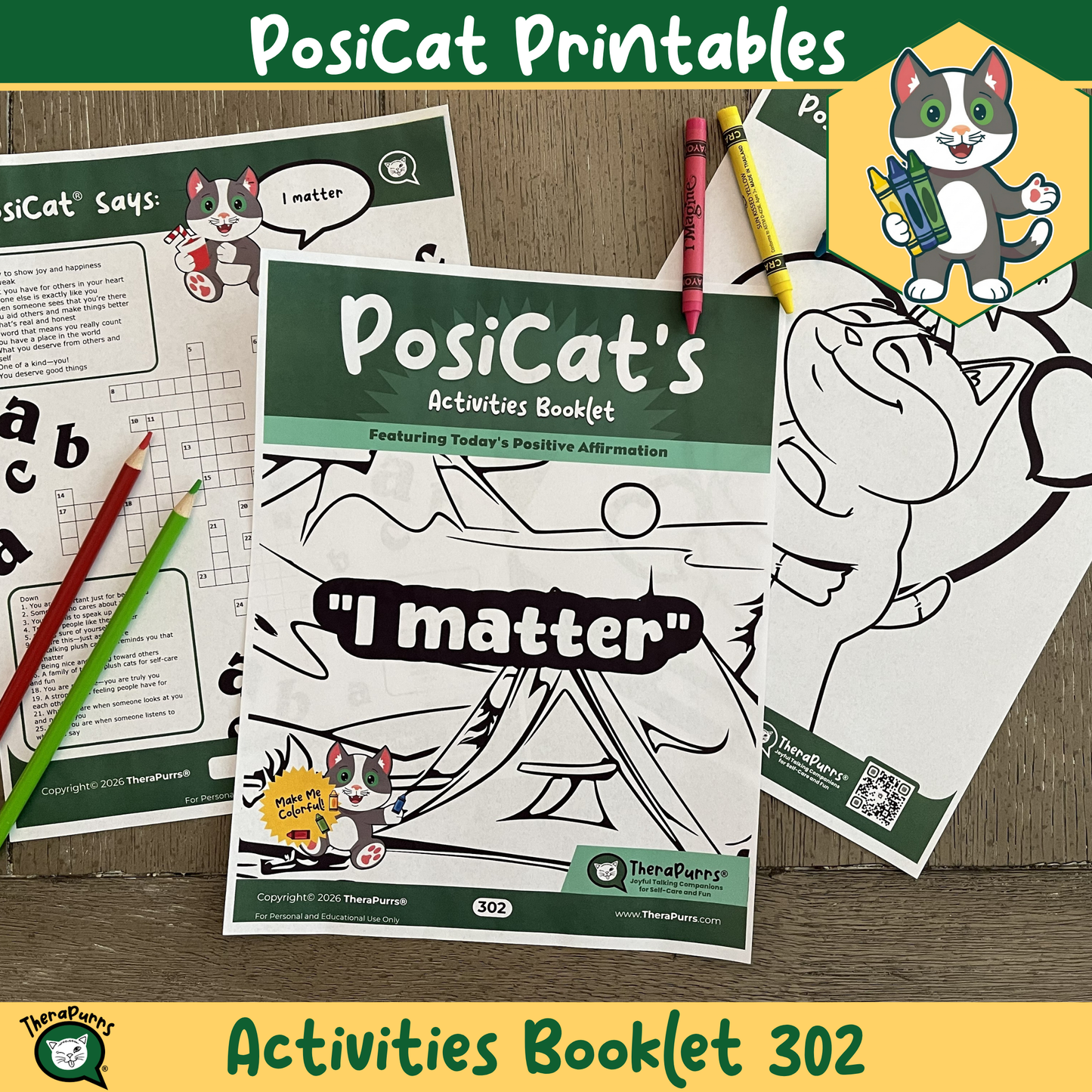 PosiCat's Printables - Activities Booklet 302: I matter