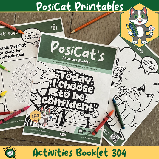PosiCat's Printables - Activities Booklet 304: Today, I choose to be confident