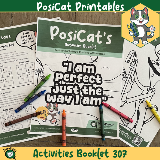 PosiCat's Printables - Activities Booklet 307: I am perfect just the way I am