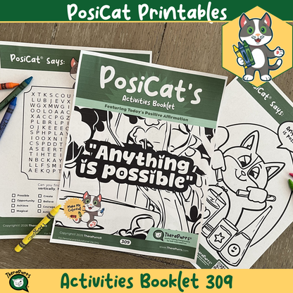PosiCat's Printables - Activities Booklet 309: Anything is possible
